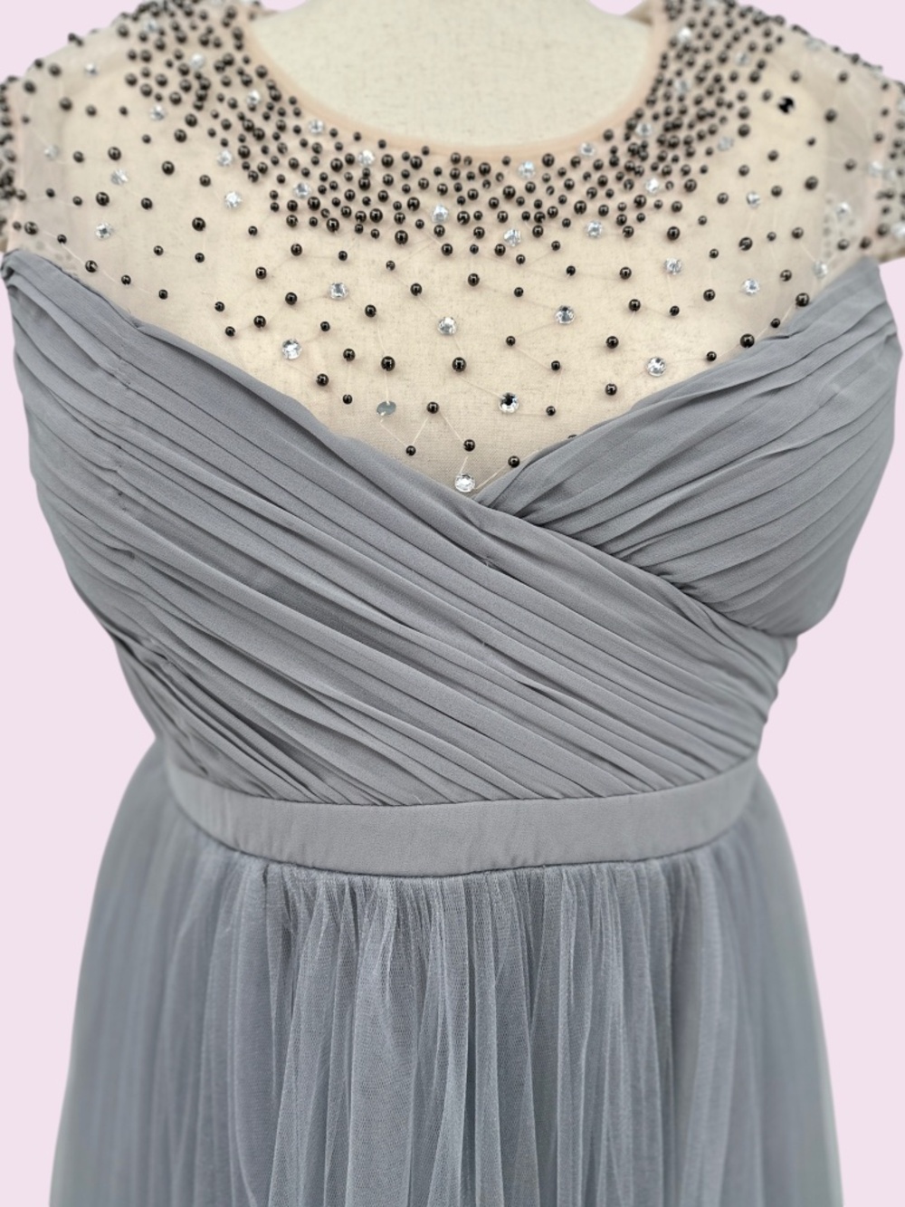 Little Mistress Embellished Tulle Skater Dress Size 20 - Picture 4 of 12
